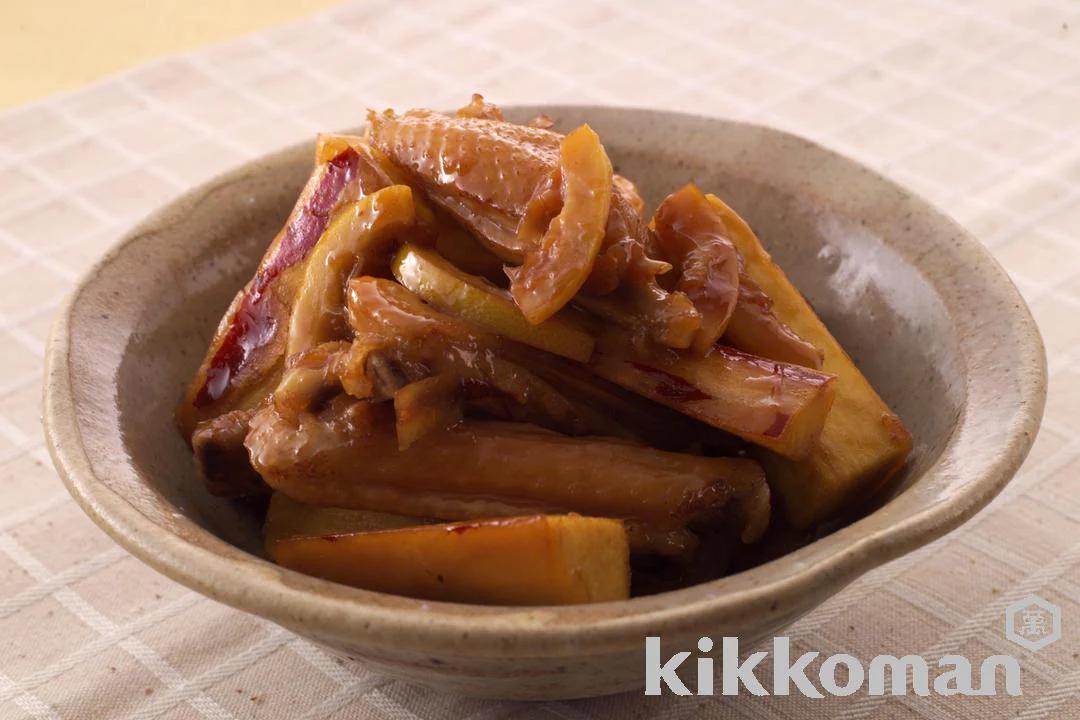 Boiled Sweet Potatoes and Chicken Wings