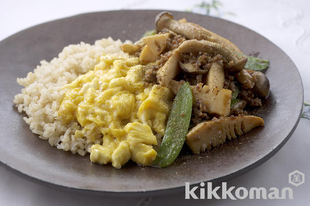 Fragrant Ground Pork and Egg Over Rice