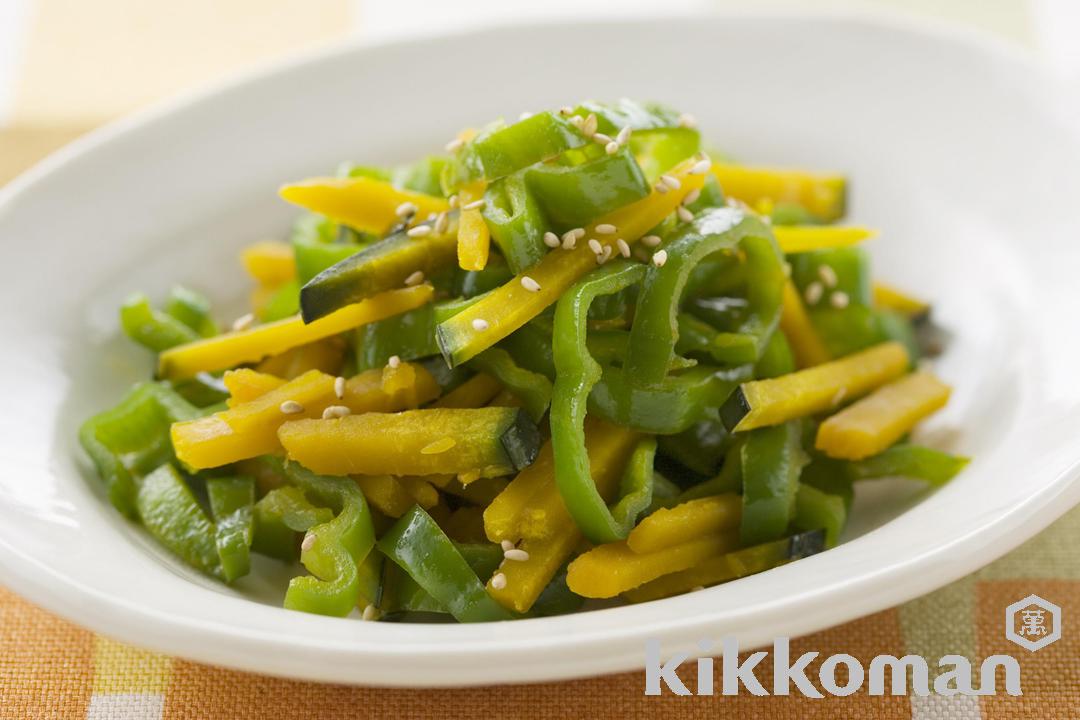 Green Pepper and Kabocha Squash Kinpira