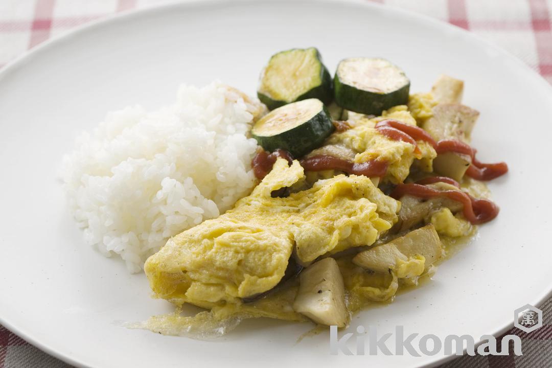King Oyster Mushroom Omelette with Zucchini