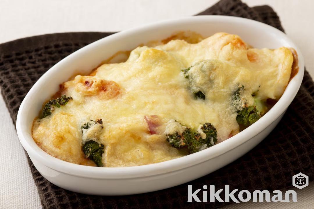 Soymilk Gratin with Shrimp and Nagaimo