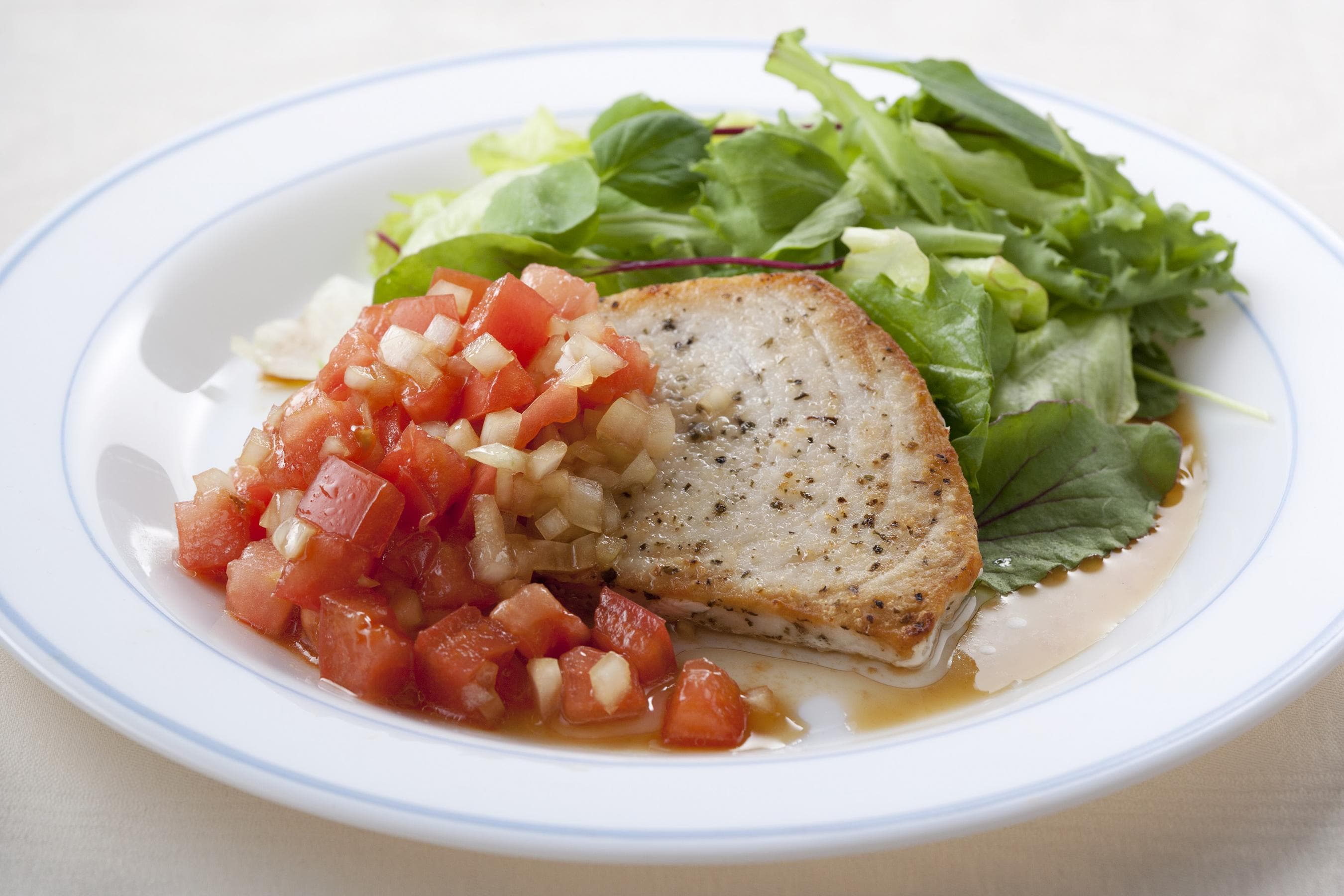 Sauteed Marlin with Freshly Diced Tomatoes