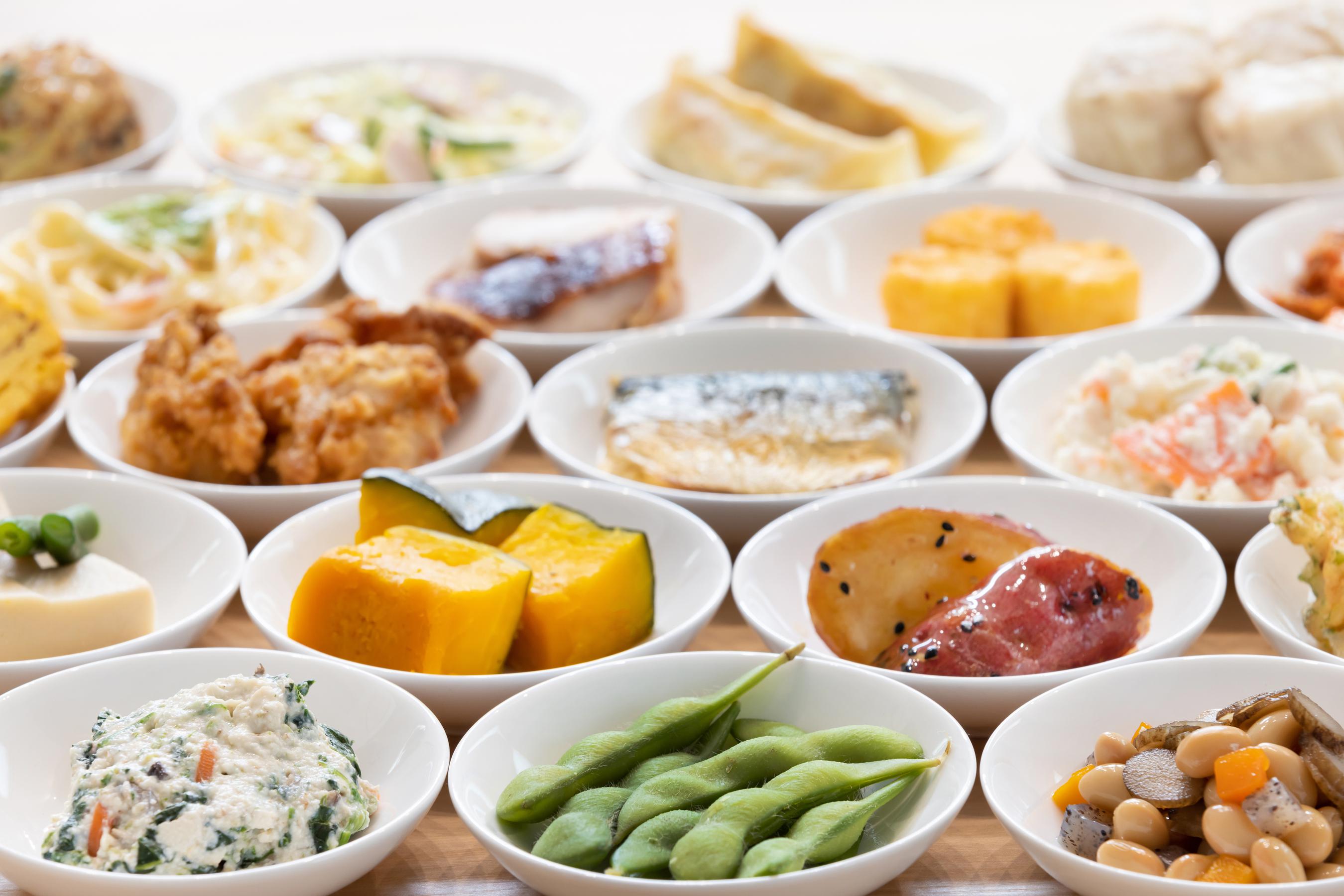 Assorted Japanese Dishes In Bowls