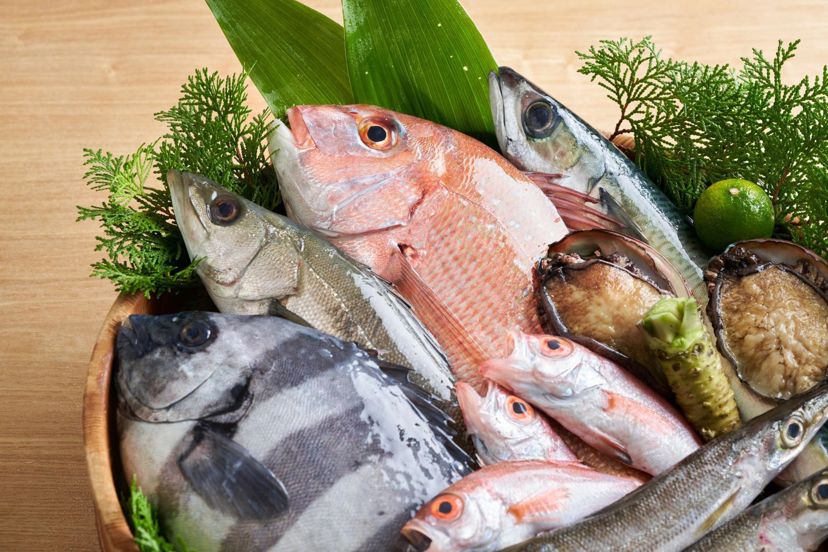 Fresh Seafood Assortment In Basket