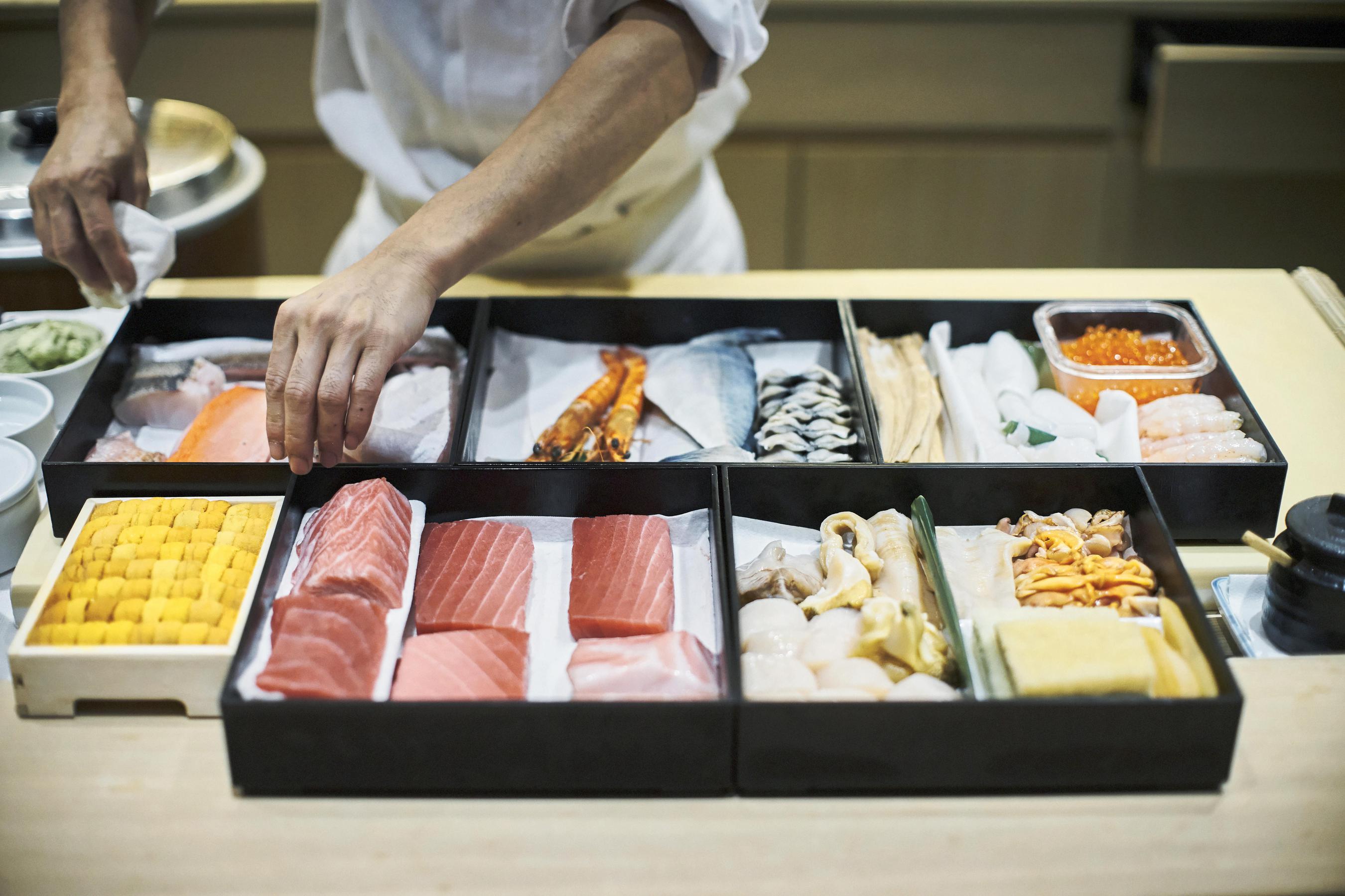 Preparing Fresh Items For Sushi