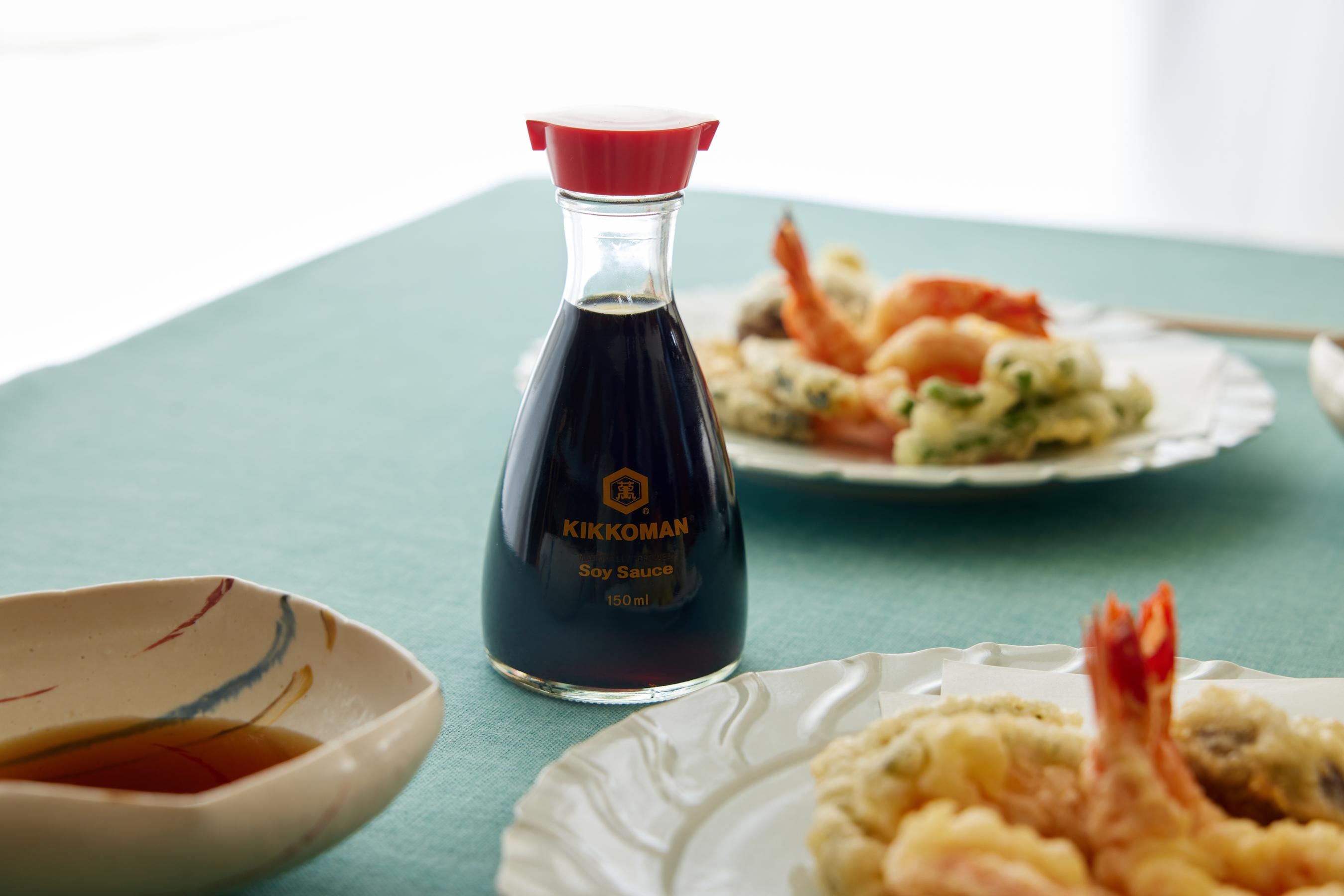 Kikkoman Soy Sauce and Tempura.