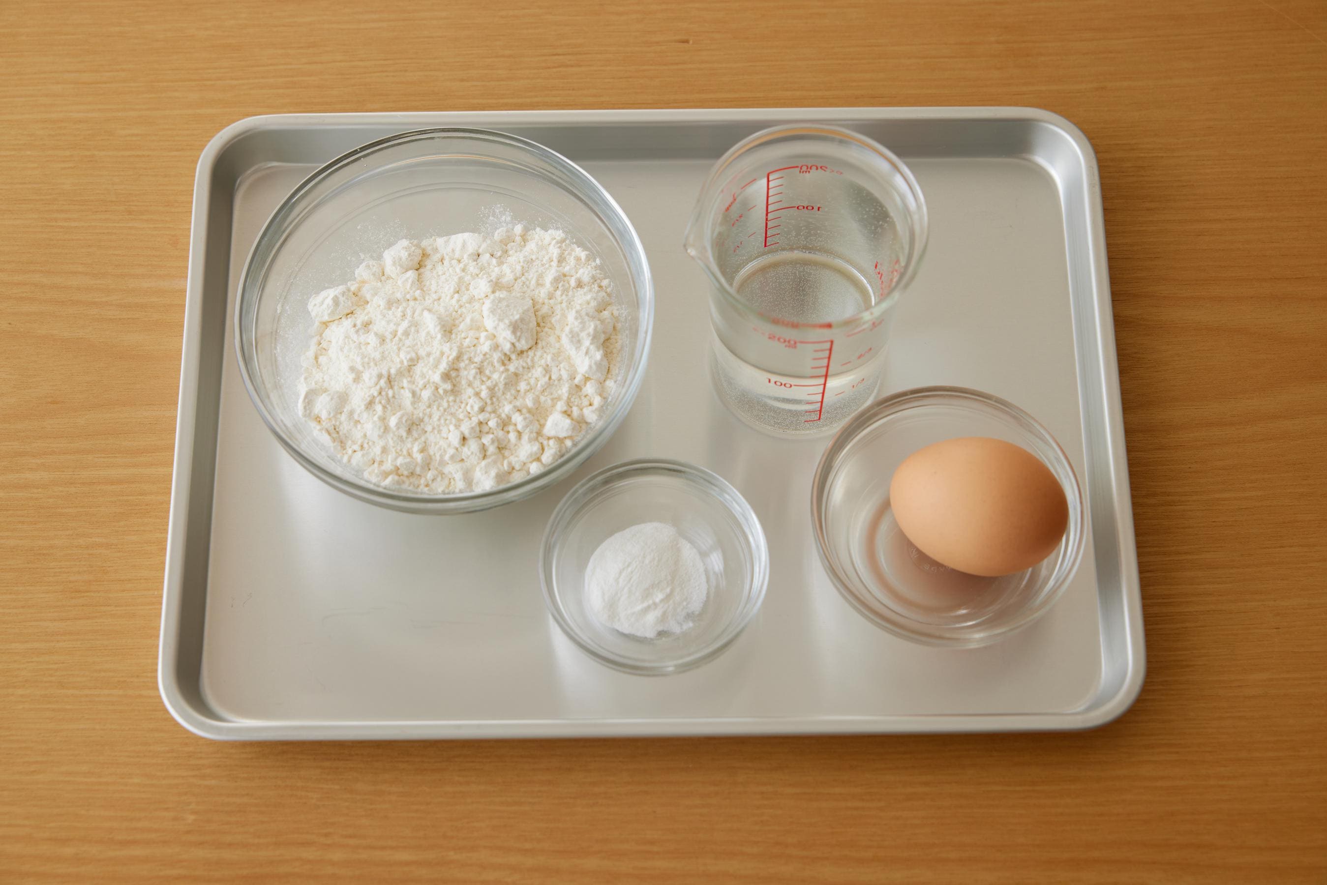 Ingredients for Tempura batter.
