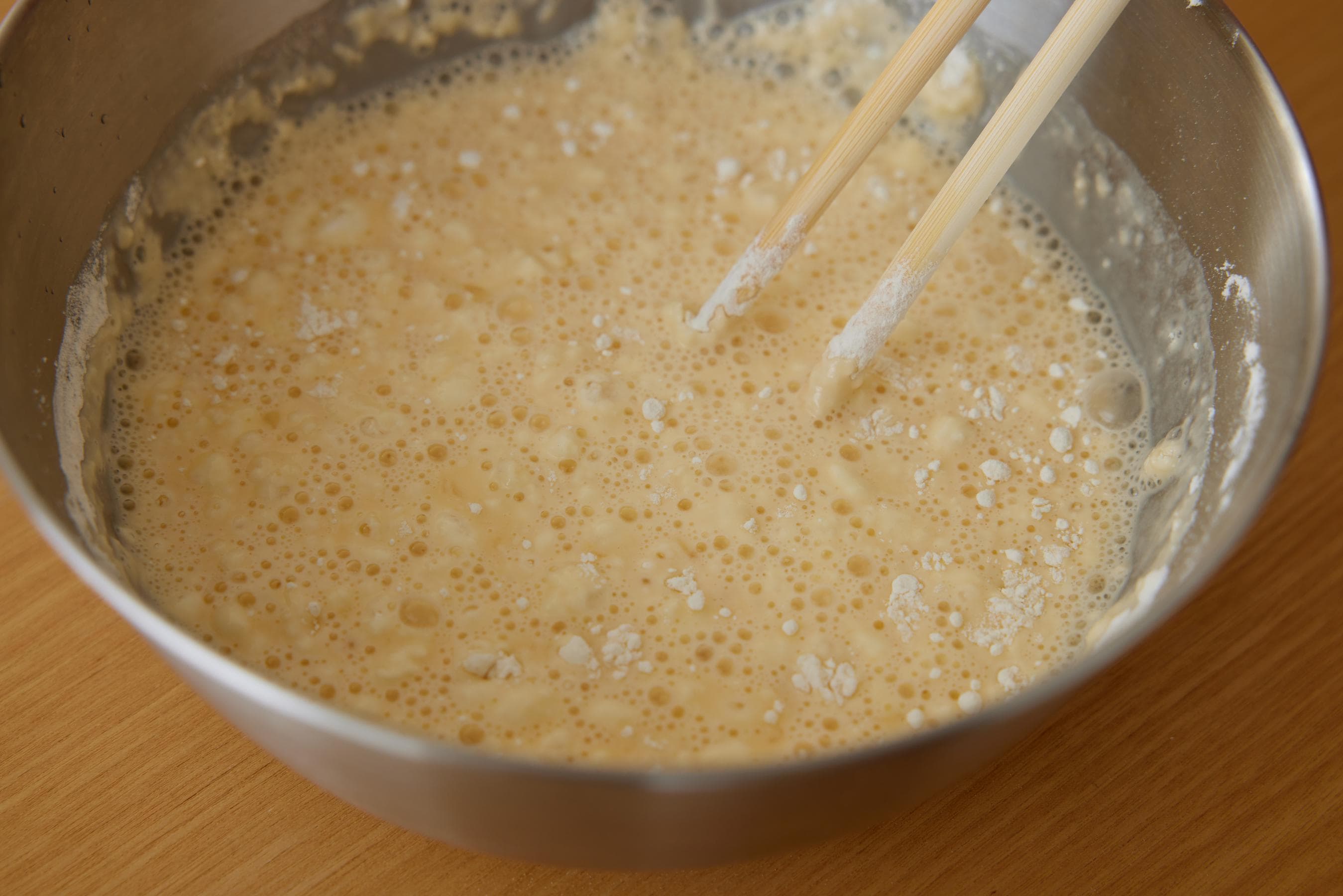 Tempura batter.